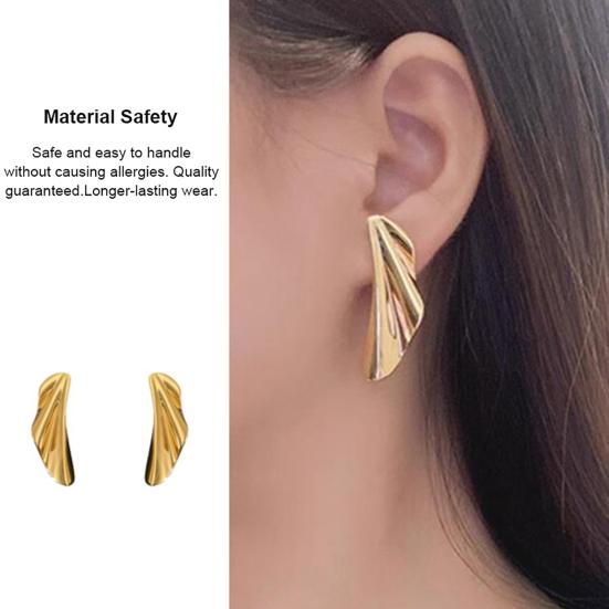 1 Pair Leaf Stud Earrings for Women, Irregular Geometric Metal Leaf Dangle Earrings, Statement Jewelry