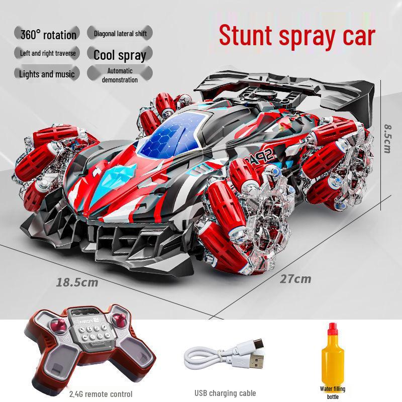 Voice-Controlled Stunt Car: Gravity Sensing, Sprays, LED Lights, Four-Wheel Drive - Fun Toy for Boys