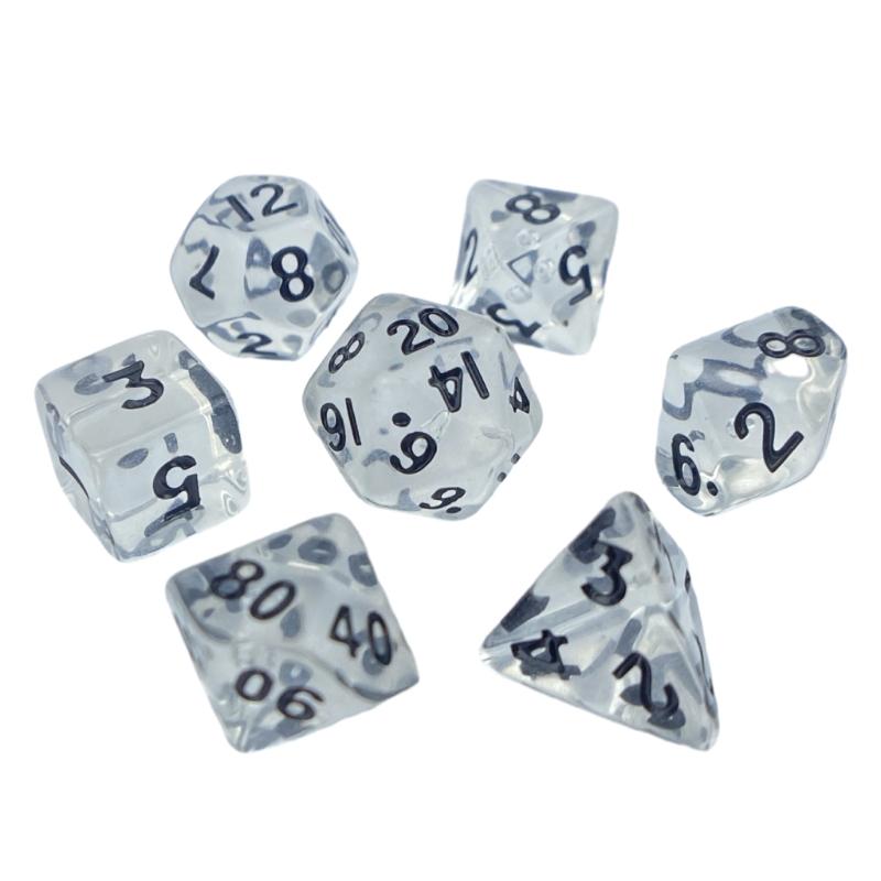 Small Multi-Sided Acrylic Dices Set Portable Mini Polyhedral Dices Tiny Mini Role Playing Table Game Dices for Men Women