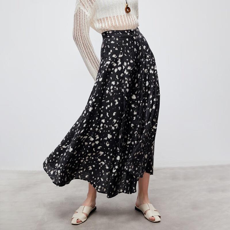 ONLY Romantic Petal Print A-Line Long Skirt