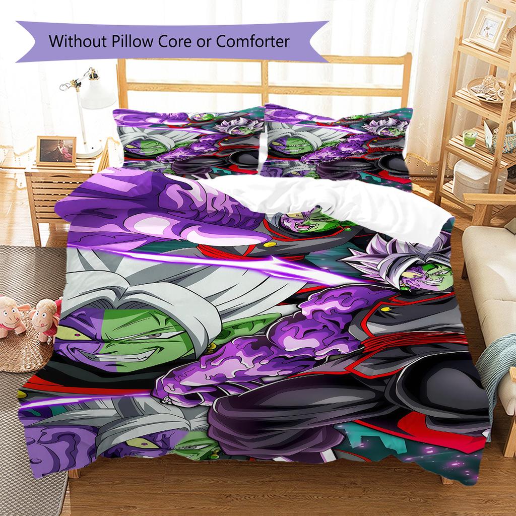 Zamasu Pattern Bedding,Quilt Set Quilt Cover Pillowcase Home Birthday Gift (1 * Duvet Cover + 2 * Pillowcase, Without Core)