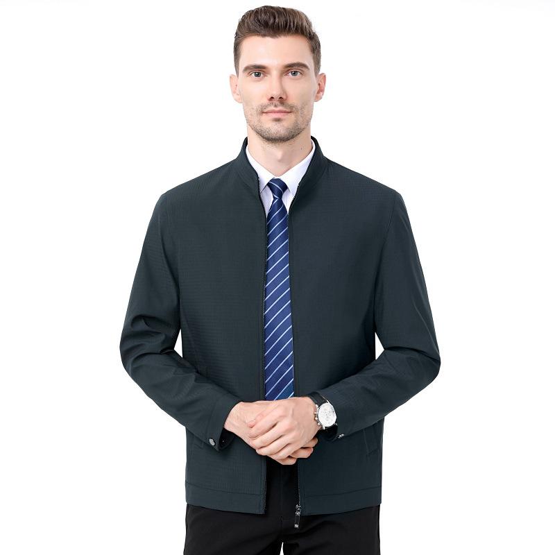 

Весна и осень новый высококачественный пиджак с воротником-стойкой мужской деловой пиджак для мужчин среднего возраста тонкий пиджак из шелка тутового дерева повседневный топ 195