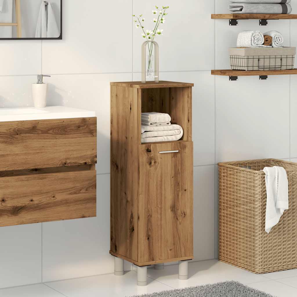 Modern Bathroom Organizer with Door Storage with Open Storage with Partition, 30x30x95 Cm