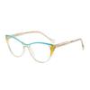 New anti-blue glasses women's PC ferrule legs fashionable retro plate color flat glasses can be matched with glasses