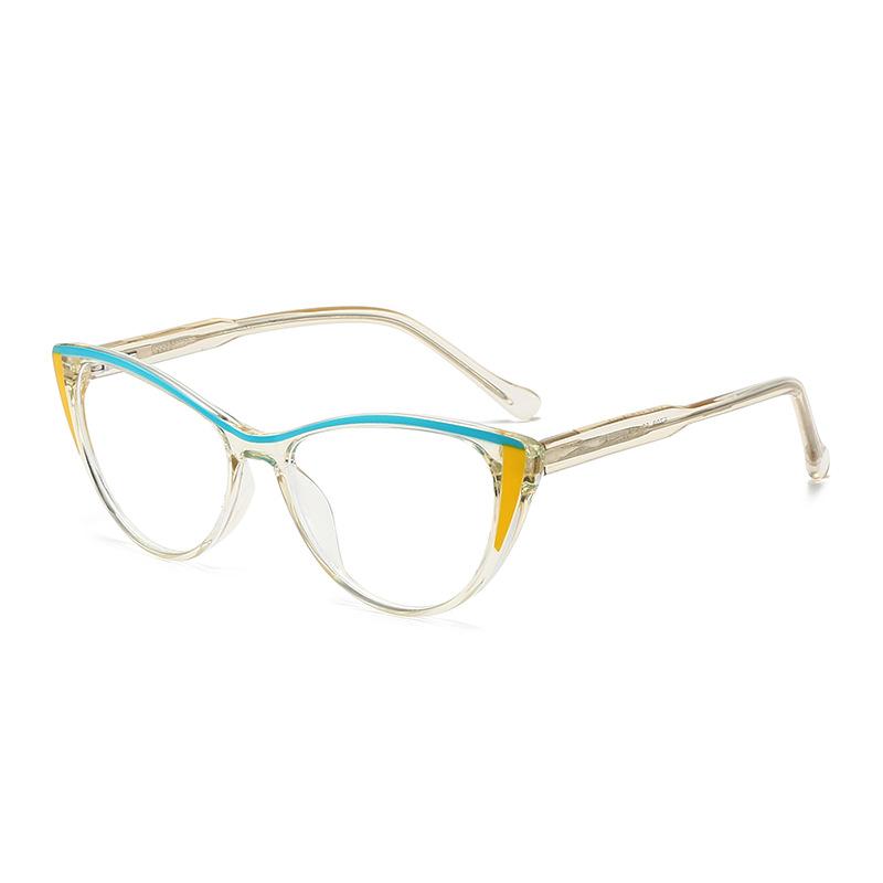 New anti-blue glasses women's PC ferrule legs fashionable retro plate color flat glasses can be matched with glasses