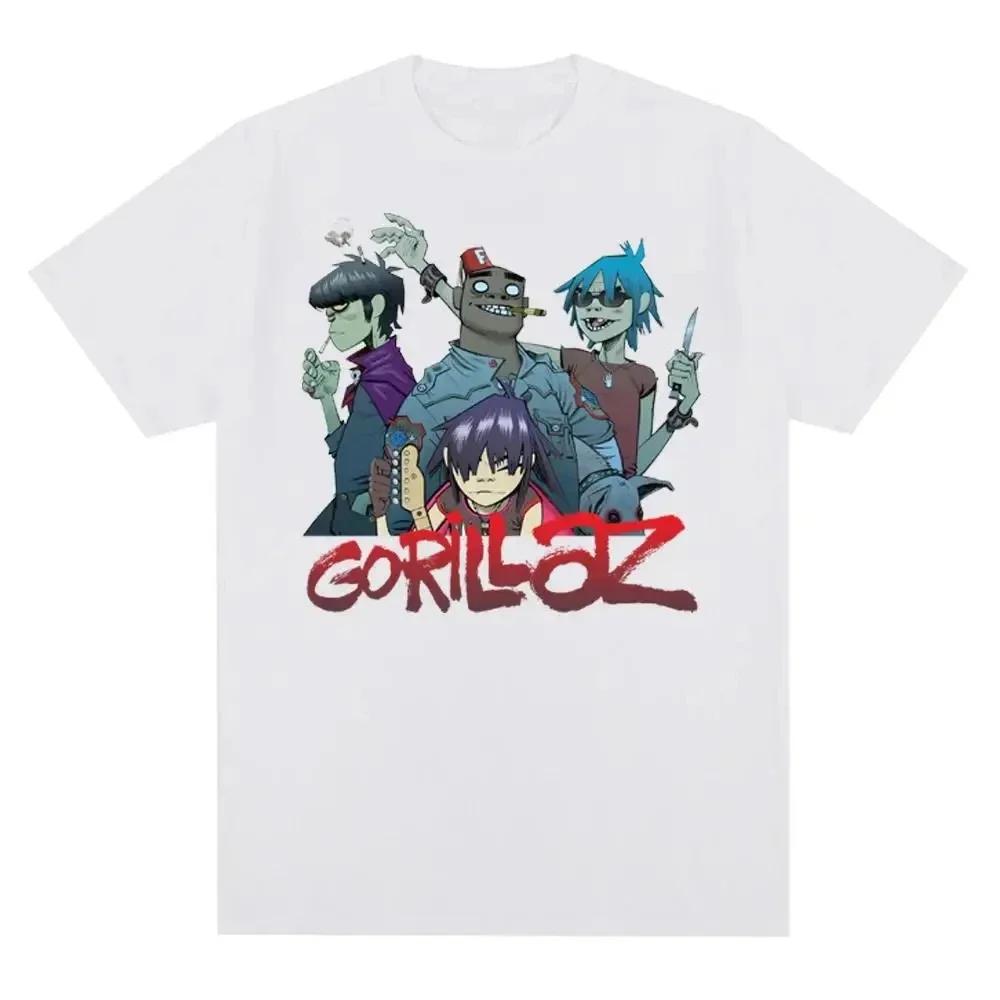 Streetwear Casual Zespół Muzyczny Gorillazs Punk Rock Moda Koszulka Z Nadrukiem Lata 90. Retro Krótki Rękaw Duży Rozmiar Koszulka Unisex top tee