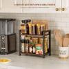 Counter Coffee Bar Organizer, Coffee Station Organizer for Countertop, Wooden Kitchen Counter Organizer