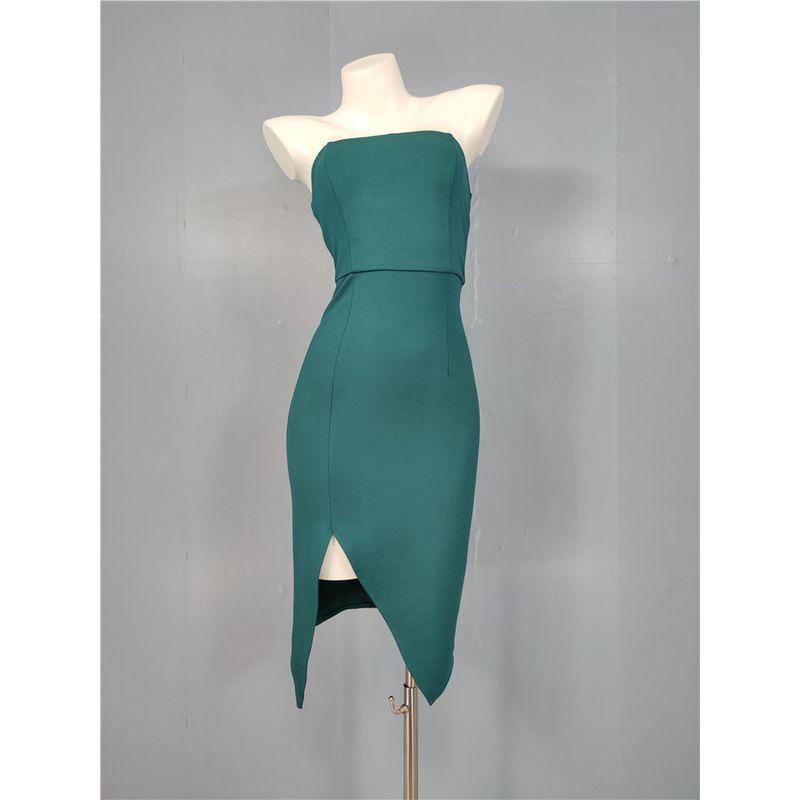 

Annual Party Party Silm Gas Field Short Skirt Dress Tube Top Green XL