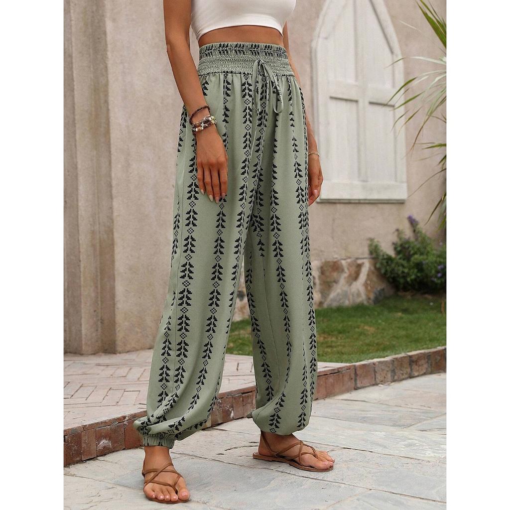 IHUASU Women's Spring Summer 100 Mesh Wide Leg Bloomers Casual Pants