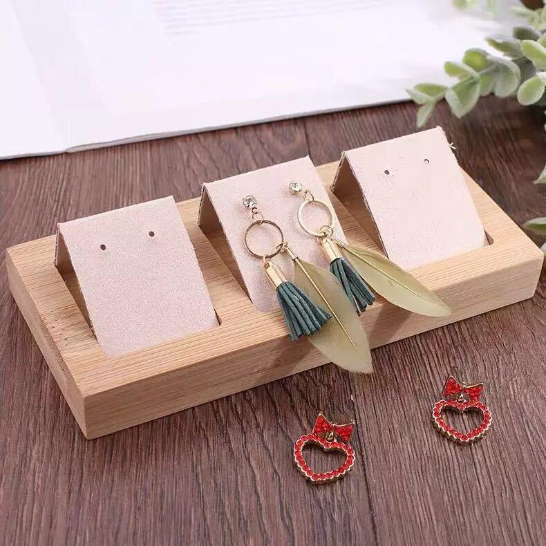Bamboo Earring Stud Display Stand and Tray Ornament