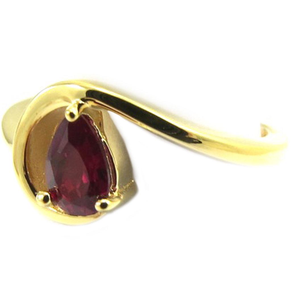 Gold Plated Ring 'Câlin' Red