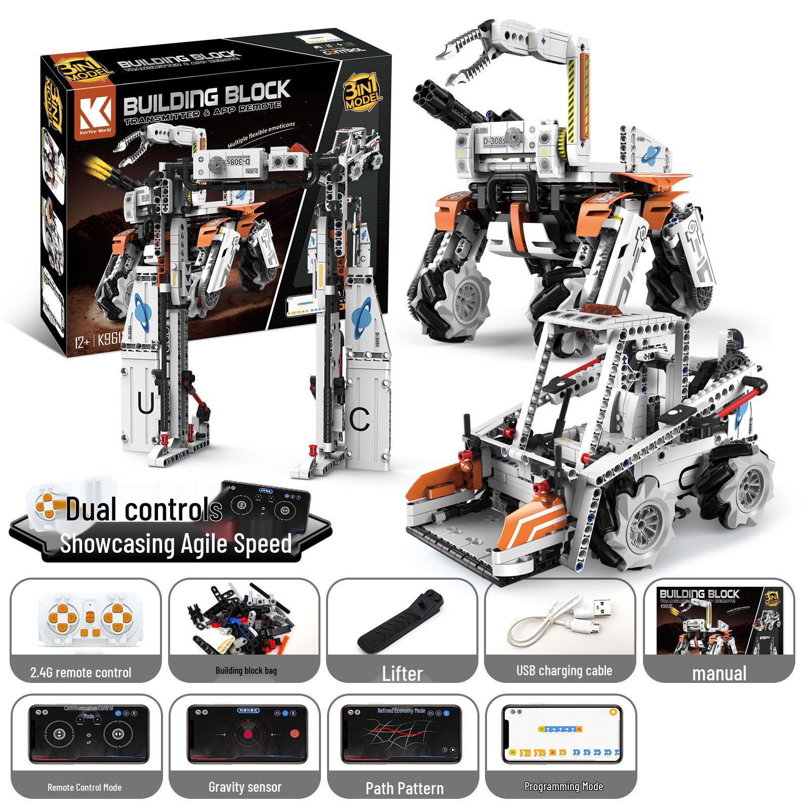 

Kaiyu Earth 2 Бродячий робот-собака с дистанционным управлением, совместимый с блоками Lego