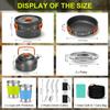 Camping Cookware Set 11pcs Mess Kit, Aluminum Non-Stick Pot and Pan Set, Backpacking Cookware