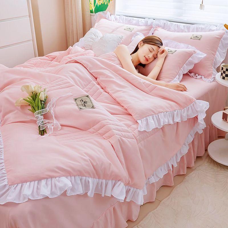 Cool Lace Washed Cotton Air Conditioning Sheets Double Sheets Thin Blankets