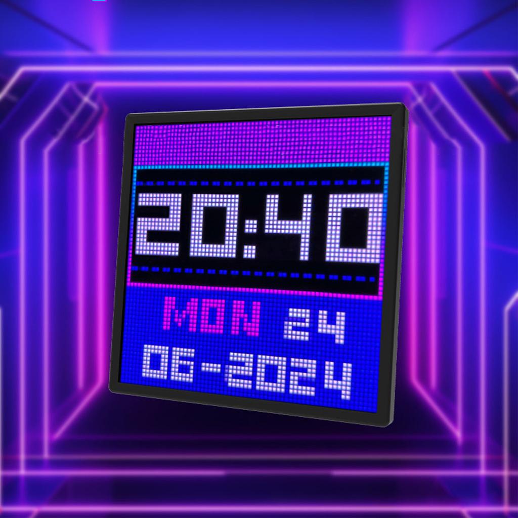 Pixel Digital Photo Frame Wall Mount Desktop 64x64 LED Panel Display Frame with APP for Game Room Decor