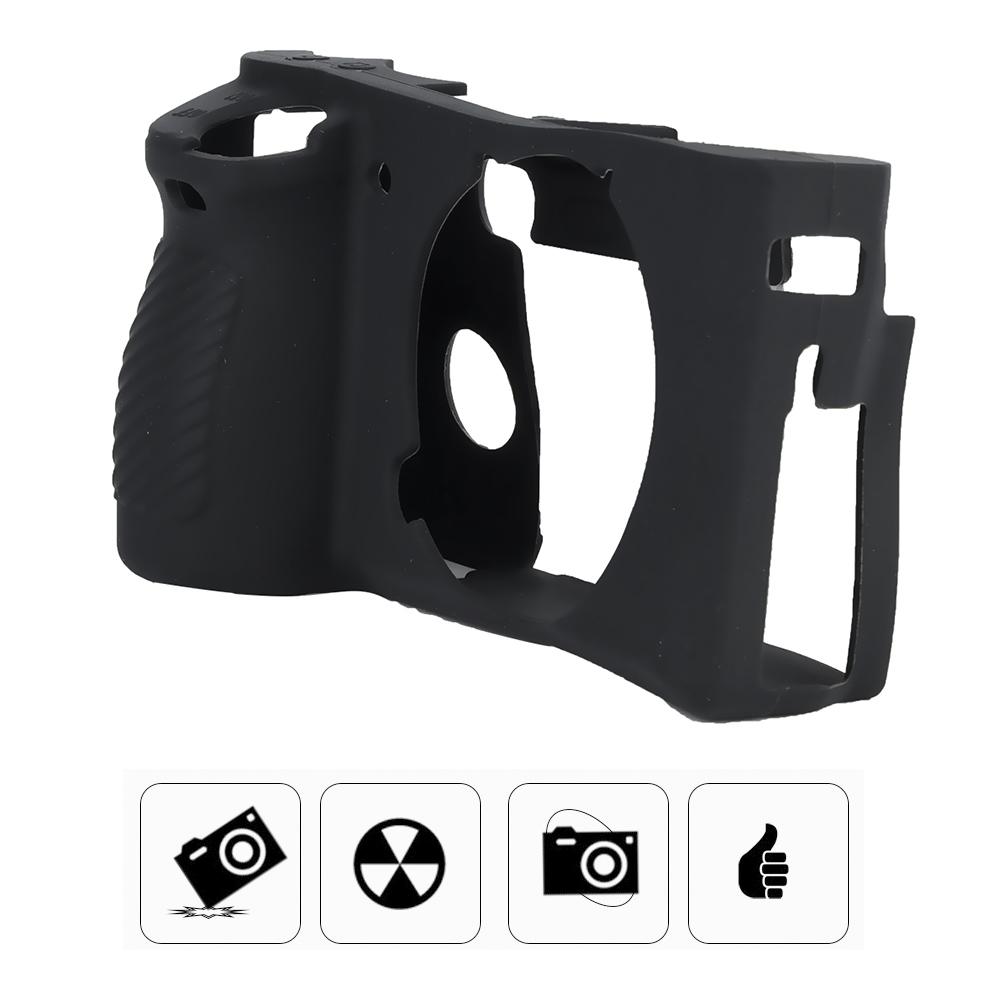 For Sony A6500 Camera Case Cover Durable Soft Silicone Cover Protective(Black)