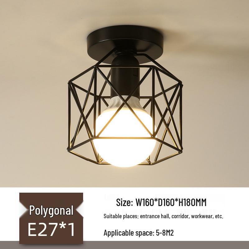 Modern Minimalist Ceiling Light for Foyer, Hallway, Corridor, Balcony, and Bedroom - Wrought Iron Design