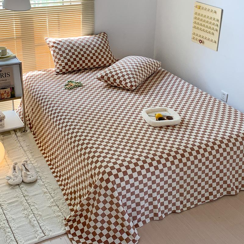 Winter Solid Color Milk Fleece Flat Sheets Bed Home Coral Fleece Thick Warm Flannel Queen King Size Bed Spread with Pillowcases