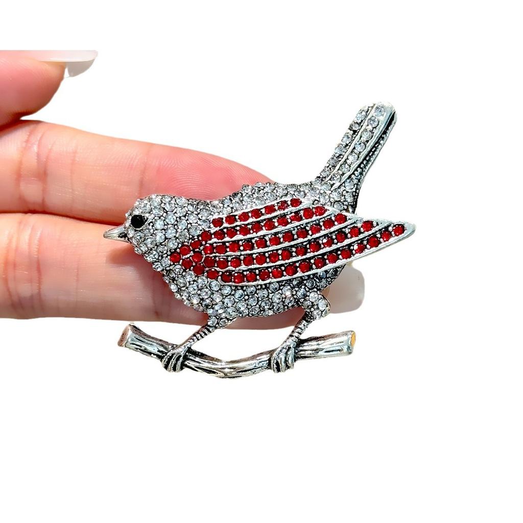 Fashion Bird Branch Brooch Diamond Animal Alloy Jewelry Coat Exquisite Pin Personalized Jewelry
