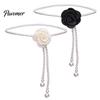 Elegant Flower Waistband Camellia & Faux Pearl Waist Belt for Women, Adjustable Belt, Accessory Chain, Wedding Dress Bridal Party Daily Wear Fashion