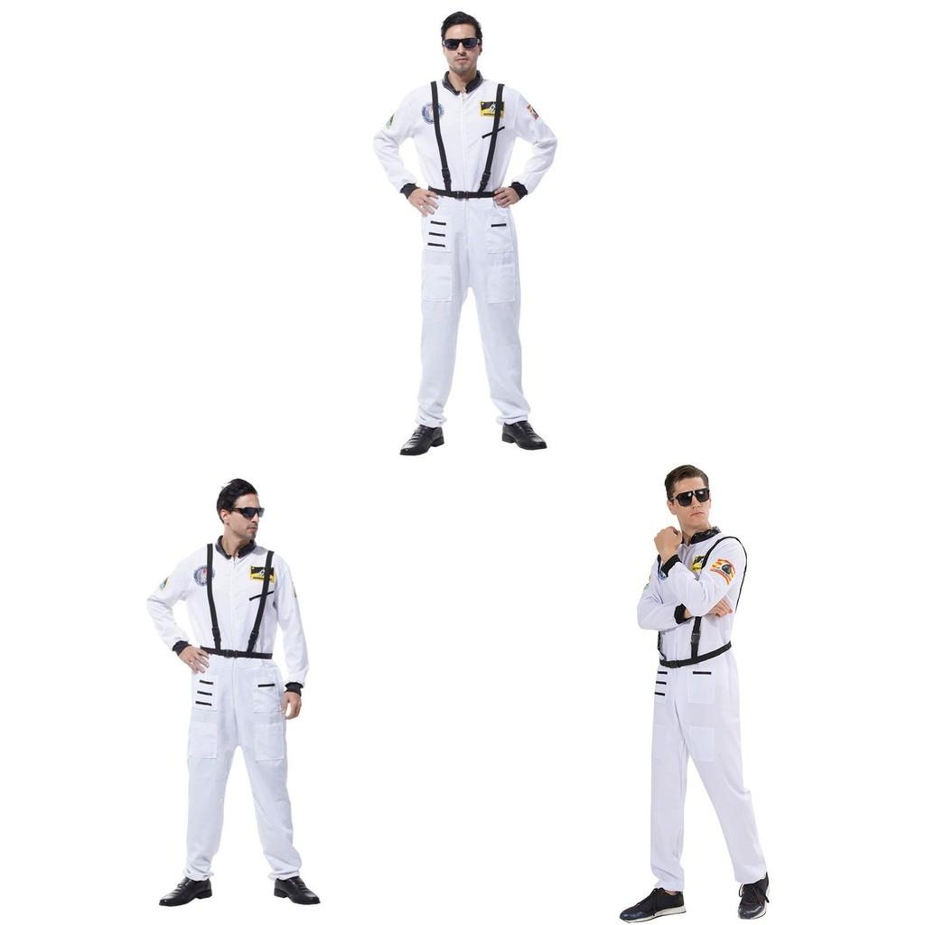 Astronaut Costume For Adults With Zipper Halloween Role Play Dressup