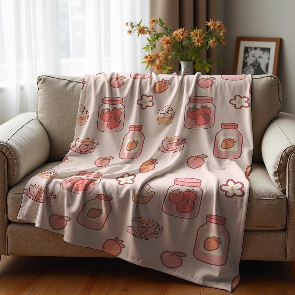 Straight Classic Checker Grid Cartoon Anime Print Flannel Blanket Soft Warm Throw for Kids Bedroom Sofa Christmas Office Car