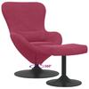 Egg Chair with Footstool Burgundy Velvet