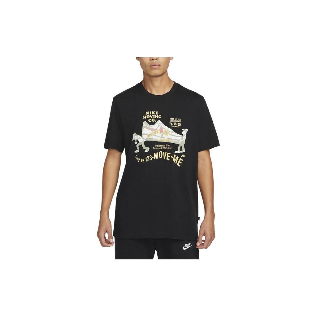 Nike Solid Color Letter Cartoon Anime Print Round Neck Pullover Short Sleeve T-Shirt Men T-Shirts Black DZ2848-010