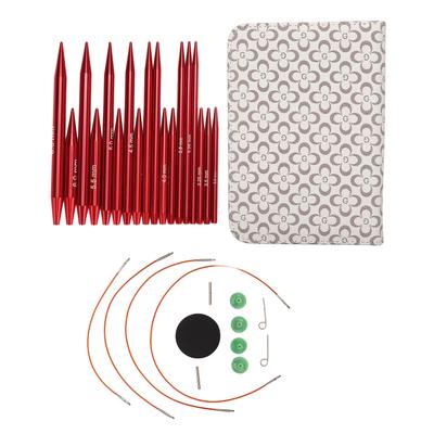 Juego de Agujas Circulares de Tejer Aluminio de 3 a 6 mm Suavizado Juego de Agujas Circulares Intercambiables con