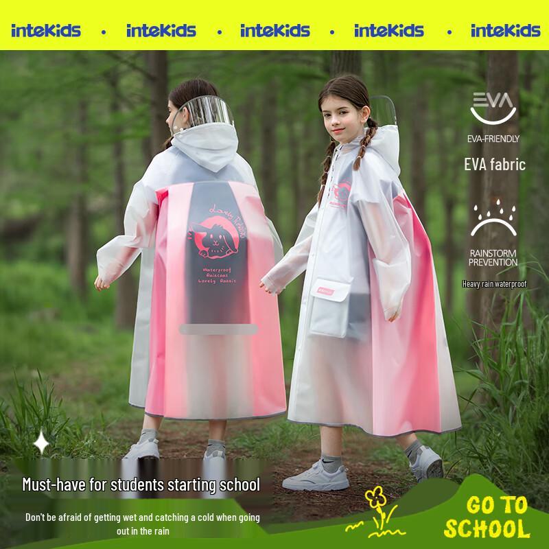 Kids' Cartoon Waterproof Raincoat with Backpack Slot