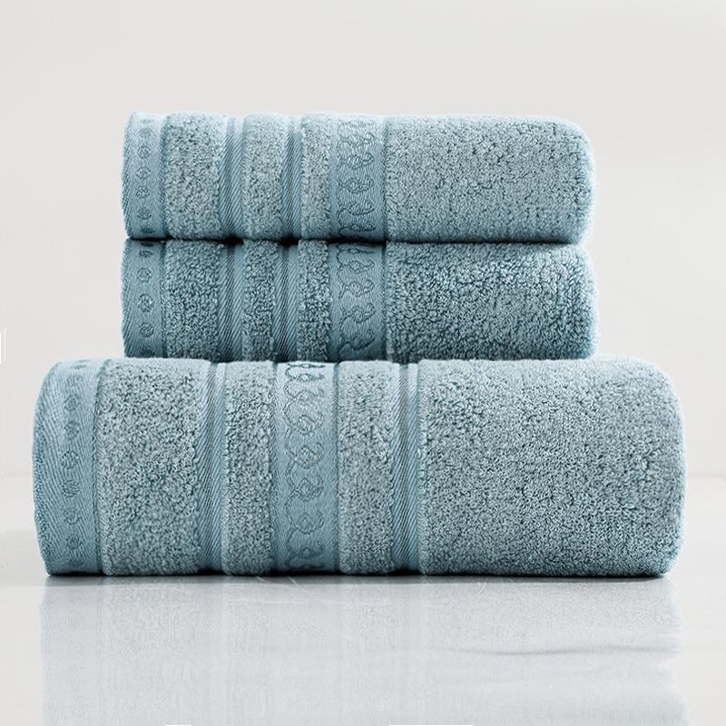 Thick Bamboo Fiber Jacquard Towel Set - Soft, Absorbent, Perfect for Baths, Beach, and Face Wash
