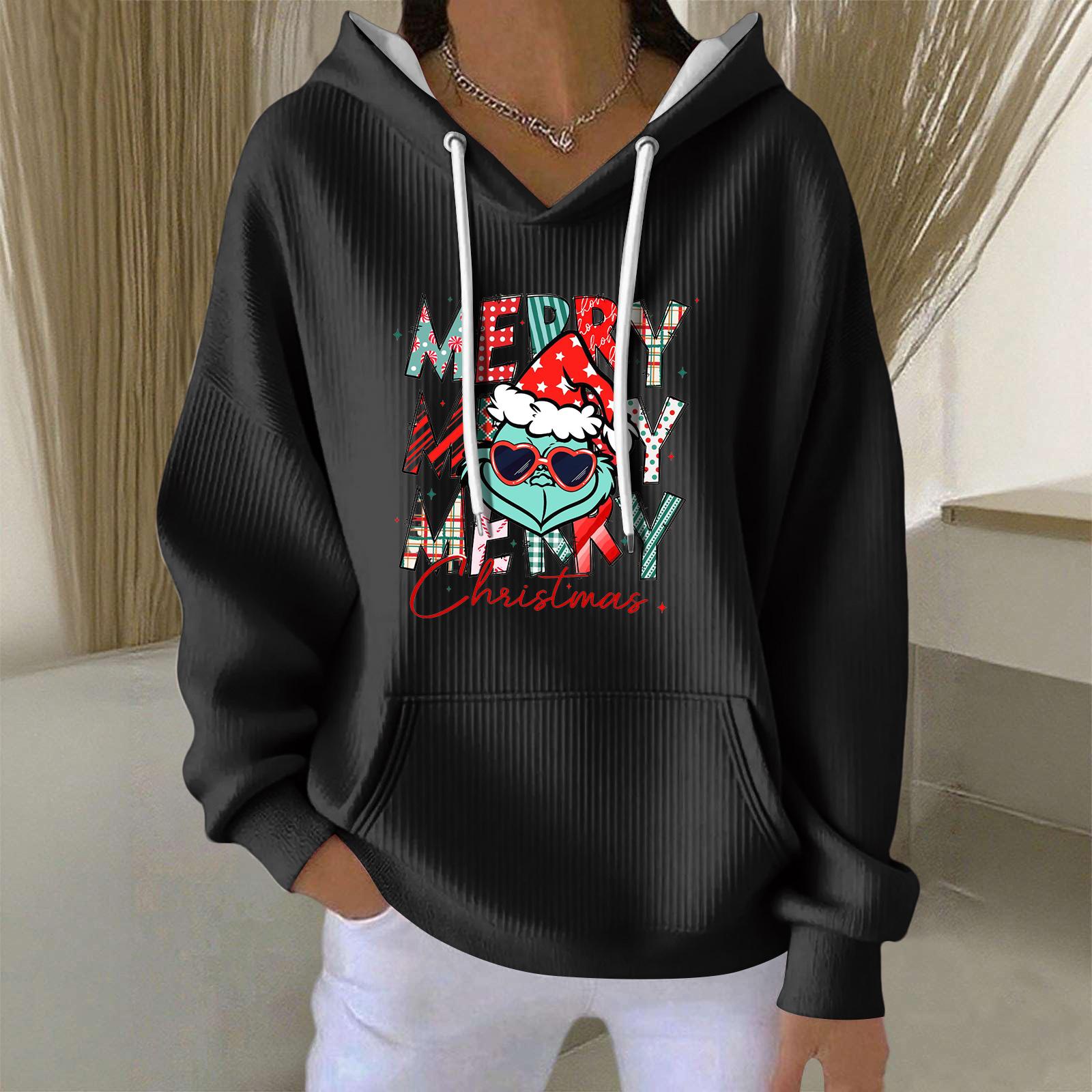 

Women s Fashion Casual Christmas Angel Print Pullover Long-Sleeve Sweatshirt L