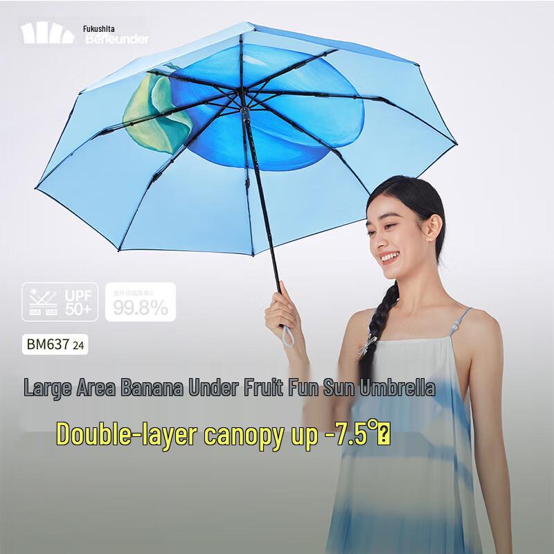 Beneunder UV Protection Three-Fold Sun & Rain Umbrella