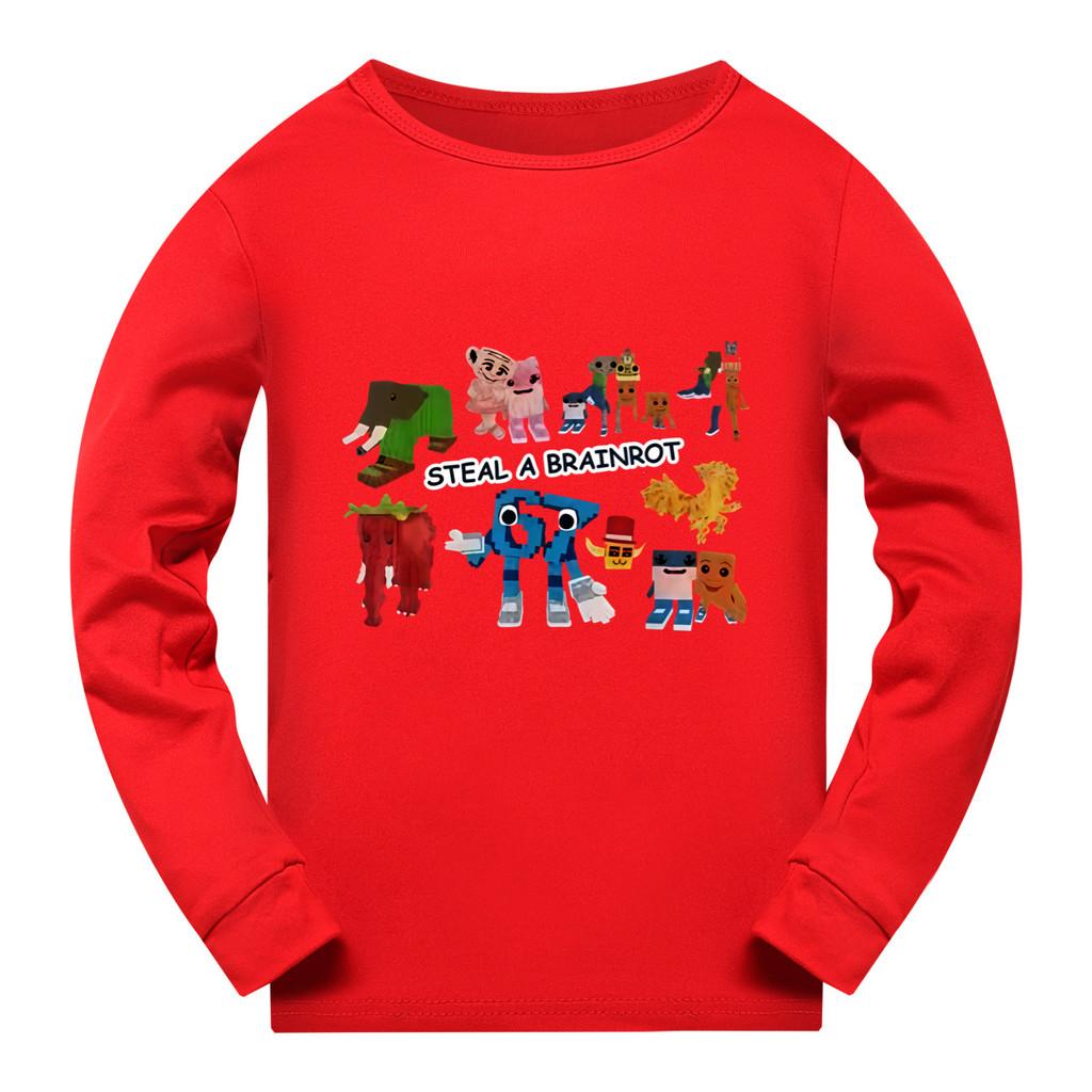 5214 Kids Boys Girls Steal a Brainrot 67 Six Seven Print Long Sleeves T-Shirt