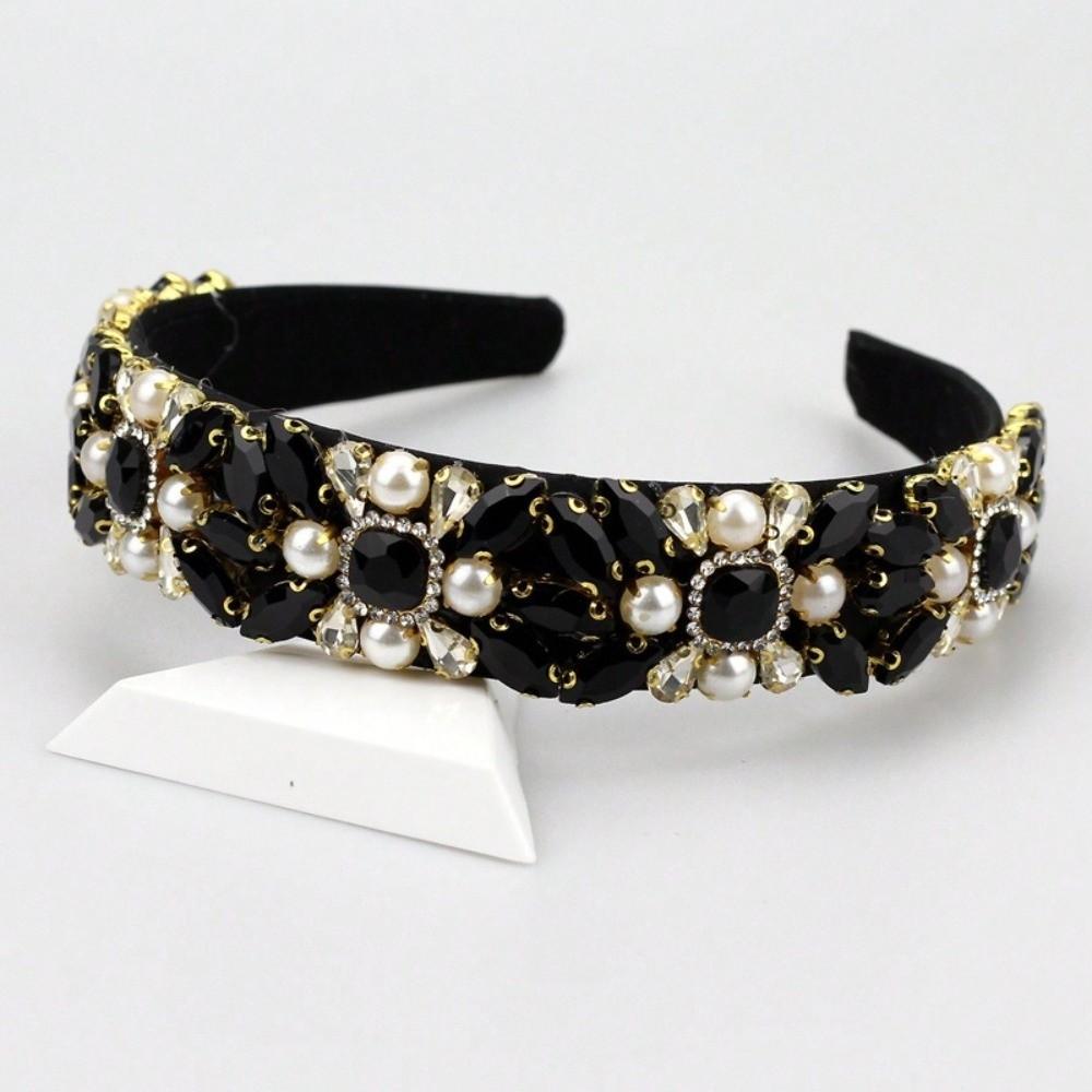 Hair Clip Rhinestone Headband Shiny Color Drill Vintage Crown Headband Wedding