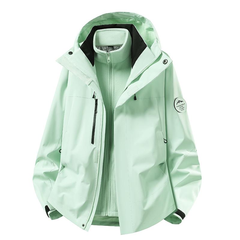 Camel Unisex 3-in-1 Mountaineering Jacket: Graphene-Lined, Windproof, Waterproof, and Warm, New Style, Two-Piece Set.