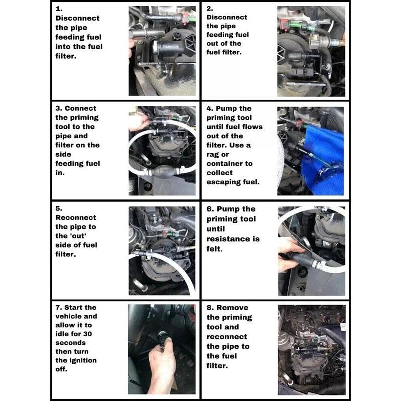 Car Oil Extraction Pipe Diesel Fuel System Priming Bleeding Pump Tool For Ford PSA Volvo Freelander 2 Automotive Parts