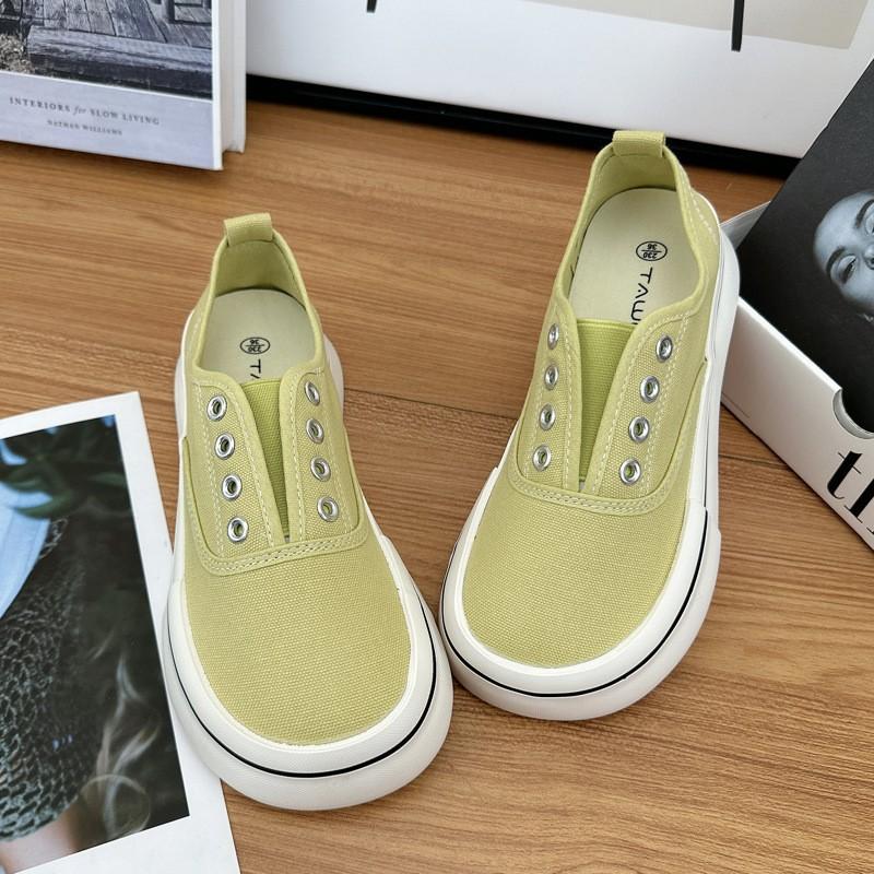 Fashion Autumn Women's Canvas Sneakers Thick Bottom Casual Sports Shoes Comfortable Non Slip Fashion Round Toe Platform Zapatos Mujer