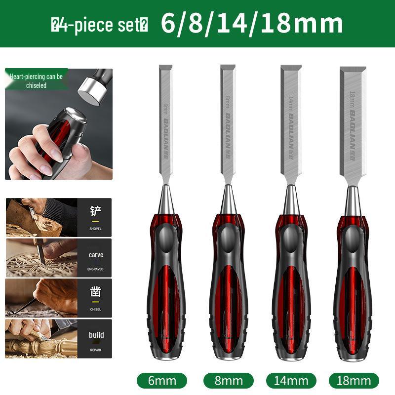Baolian High Speed Steel Mortise and Flat Chisel Set for Woodworking
