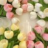 Simulated Tulip Decorations Flower Ornaments Bouquets High-End Realistic Fake Flowers Weddings Cake Photography Props