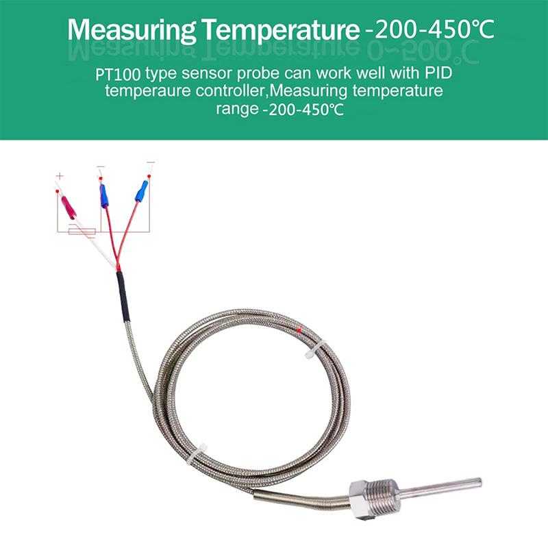 800°C Degree High Temperature Sensor Thread NPT 1/2 Stainless Steel Probe K Type PT100 Thermocouple Tube Temperature Controller