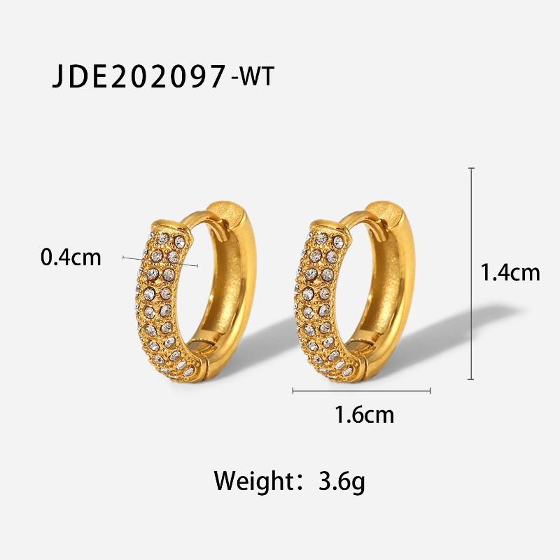 Stainless Steel Ear Clips, Women's Non-pierced Zirconia Earrings, Luxurious and High-end Style Earrings for Autumn and Winter.