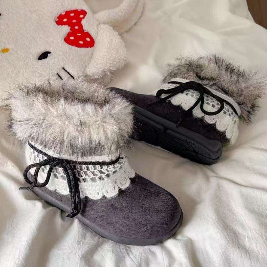 

Women s Short Snow Boots,Lace Up Fleece Lined Platform Winter Boots 39