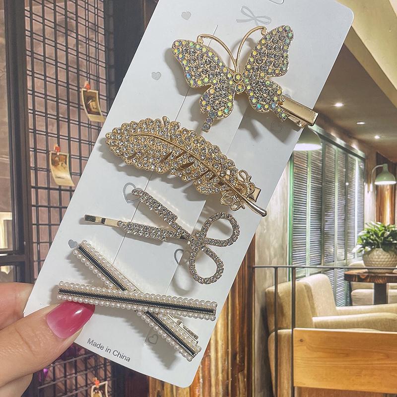 Pearl Hair Clip For Women Korean Hairpins Girl Geometric Crystal Hair Barrettes Fashion New Hairgrip Headwear Hair Accessories