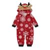 Christmas Family Matching Pajamas Set Elk Snowflake Print Long Sleeve Loungewear Full-Body Jumpsuit for Christmas Holidays And Family Gatherings