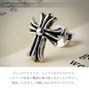 [Shinjuku Gin no Kura] Gothic Cross Stud Earring, 925 Sterling Silver, Single Earring, Men's, Simple, Lily Design