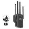 4 Antenna 300M WiFi Extender, Wireless Signal Booster Repeater for Home Router, US/EU/UK Plug