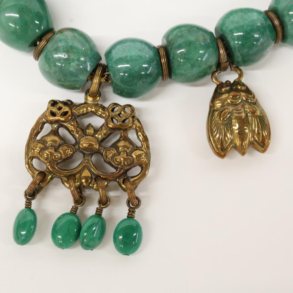 STEPHEN DWECK Green turquoise with charm Bracelet Green/GoldUsed