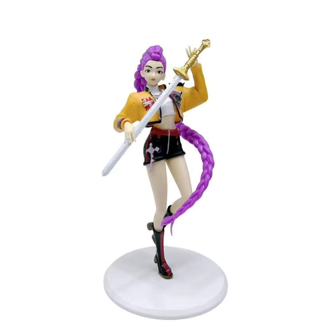 

22cm Kpop Devil Hunter Rumi Zoe Mira anime polyvinyl chloride character collection desktop trinkets Childrens New Year gift