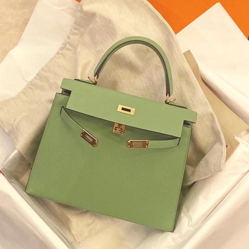 Halbhandgefertigt Leder KL Tasche zweite Generation Palmenmuster tragbar Schulter Umhängetasche Damen Pendeln 25cm leichter Luxus